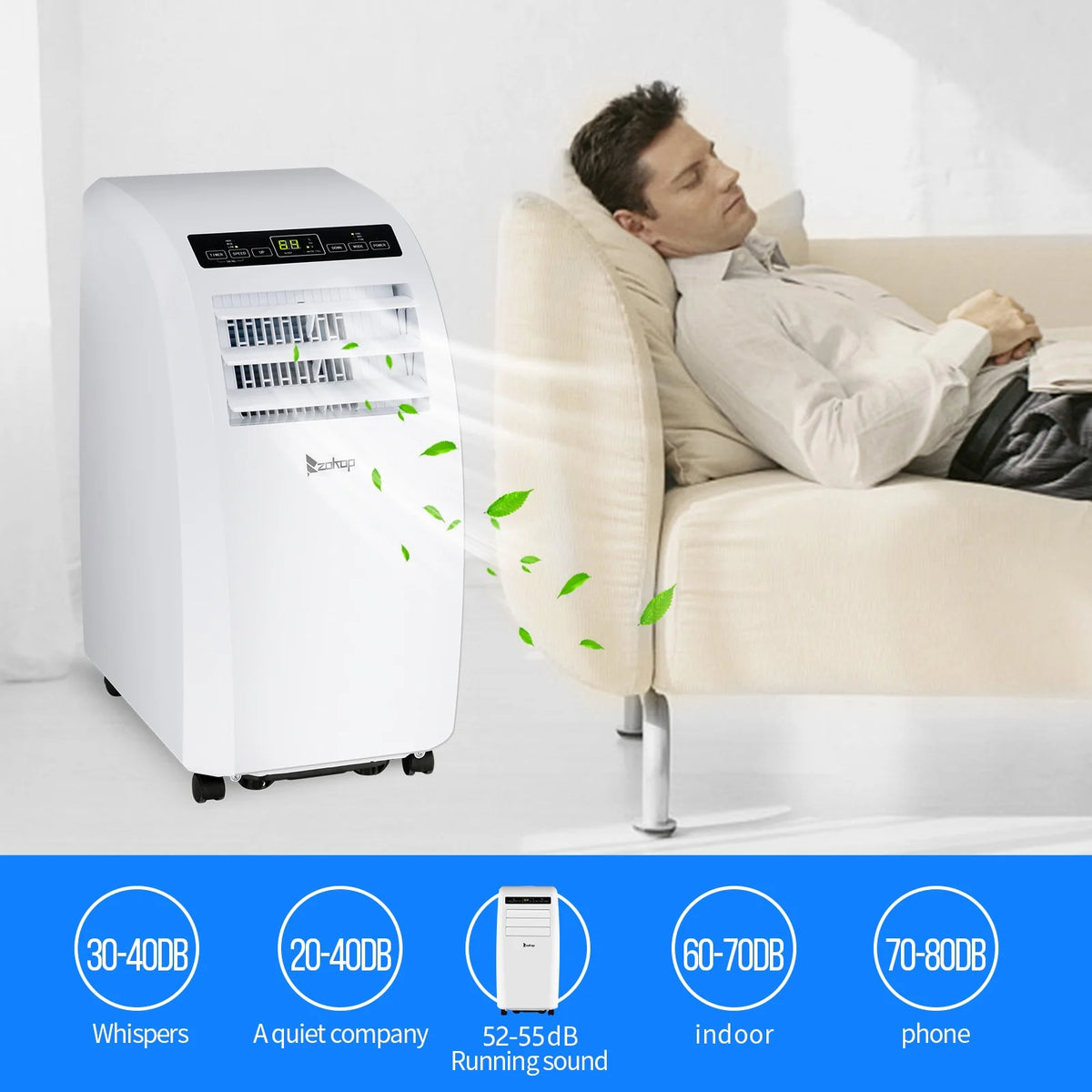 Portable Air Conditioner 7760BTU with Remote Control, White I857