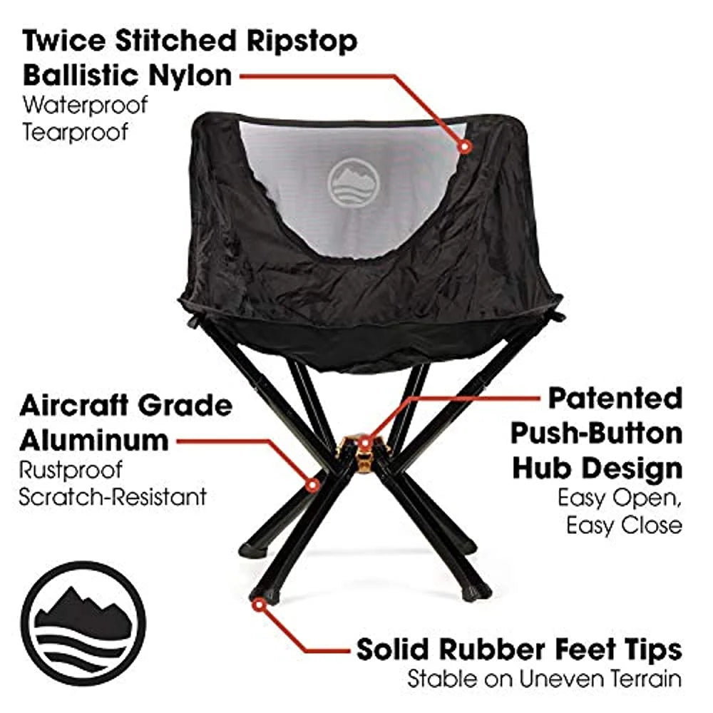 Portable Collapsible Camping Chair Supports 300 Lbs V4986