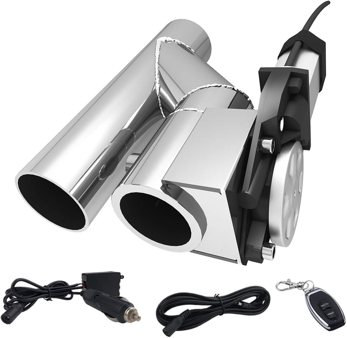 Electric Exhaust Cutout Valve 3.0 Inch 76mm Single Y Pipe with One Controller Remote Kit Y3416