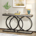 55" Console Sofa Table with Geometric Metal Frame U668