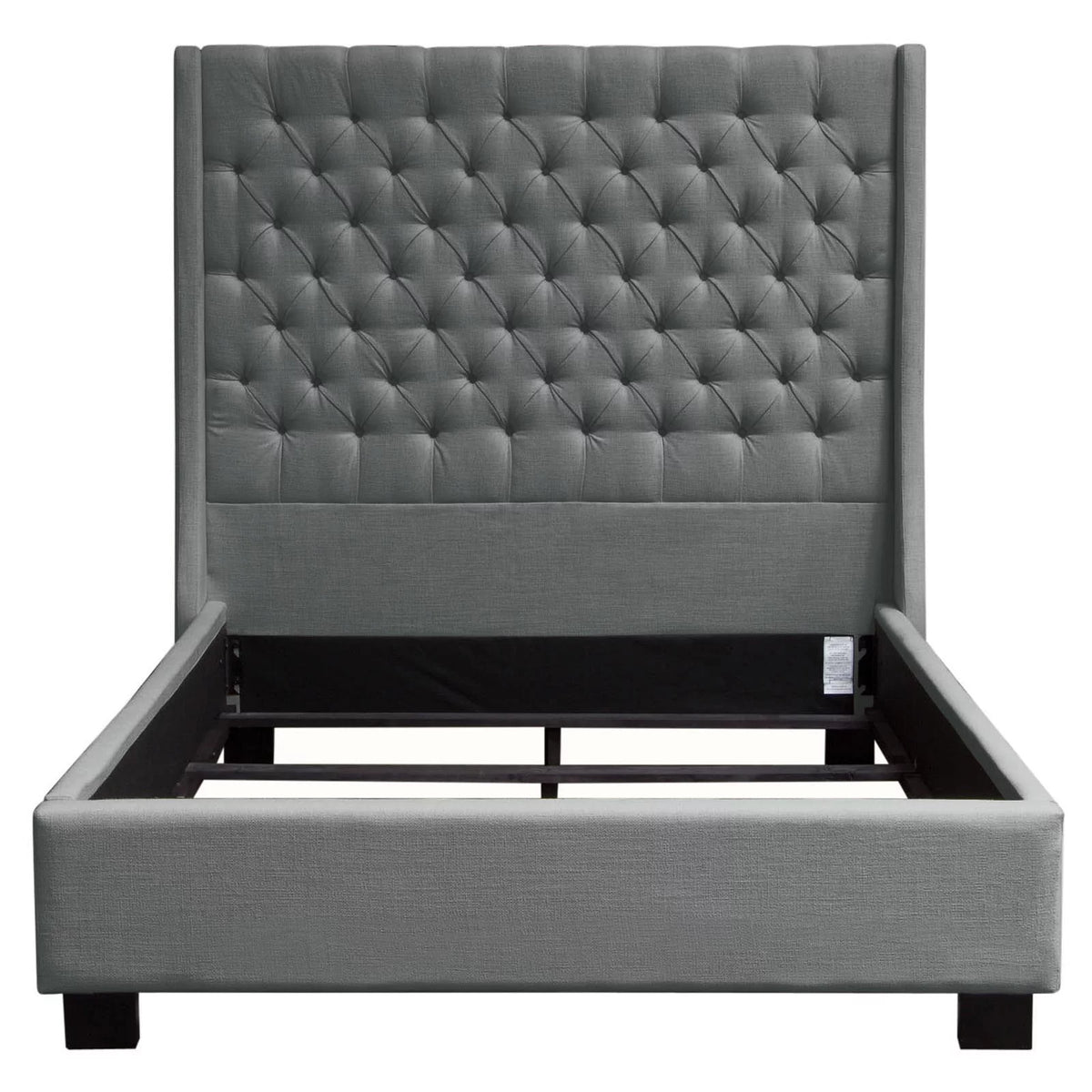 Grey Linen Tufted Bed W677