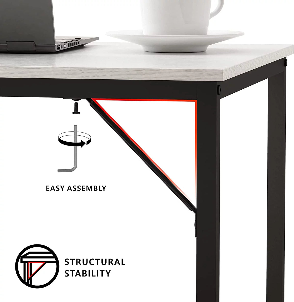 Black Oak Finish 55 inches Computer Desk with Storage Shelf K78695