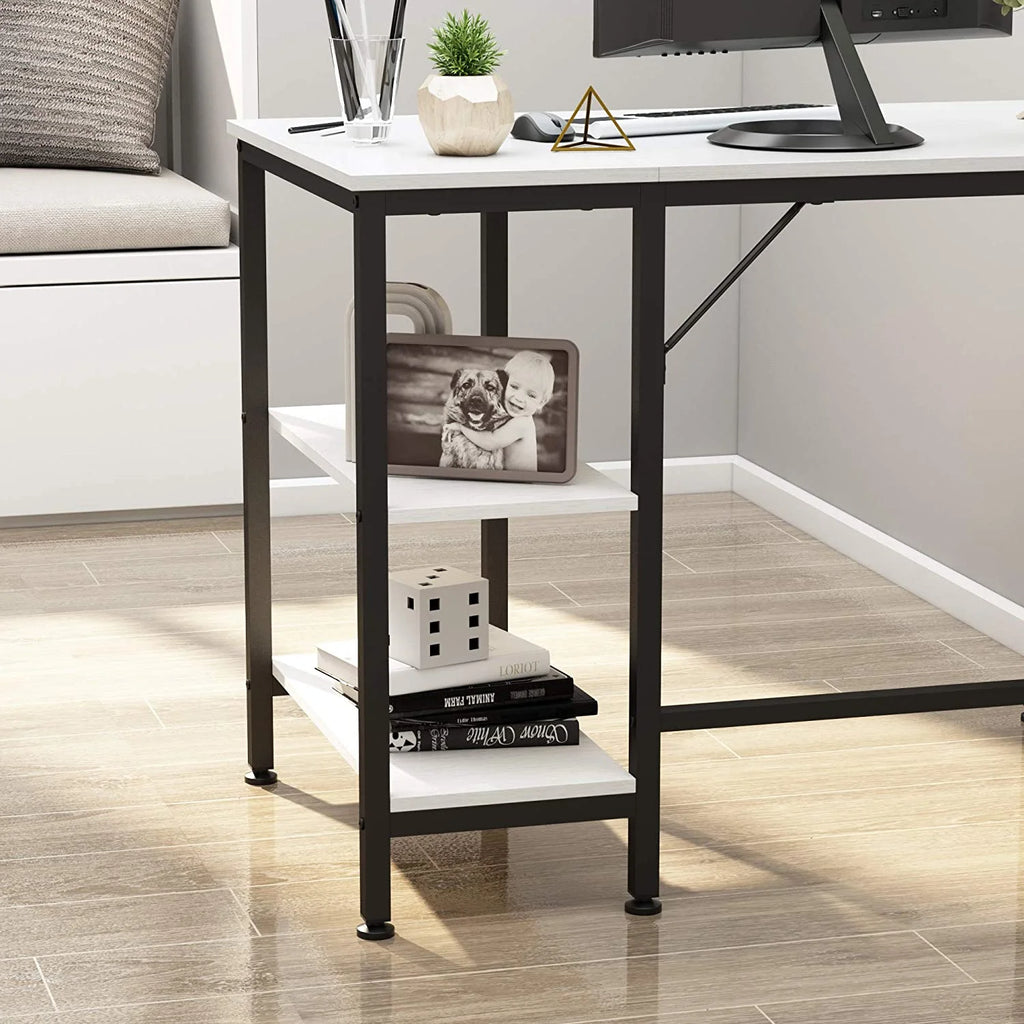 Black Oak Finish 55 inches Computer Desk with Storage Shelf K78695