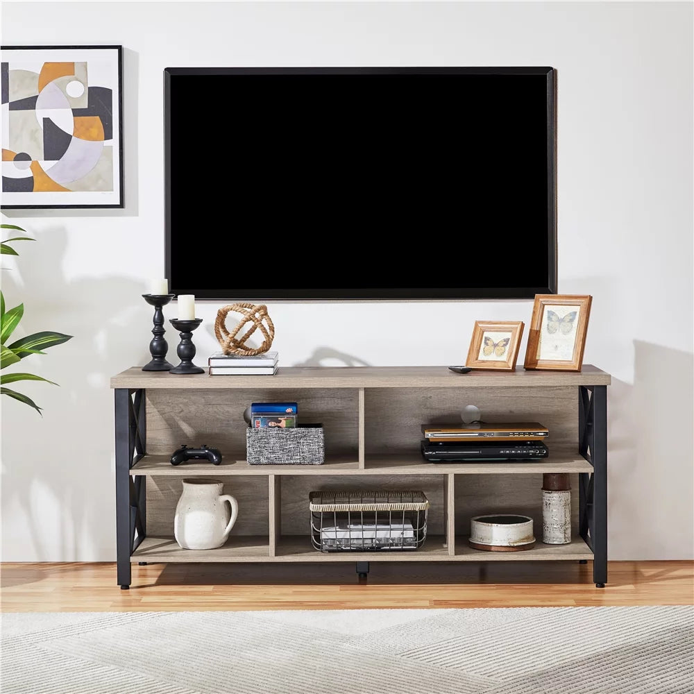 Gray TV Stand with Storage K4223