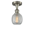 1 Light Semi Flush Mount Fixture Brushed Satin Nickel Clear N35047