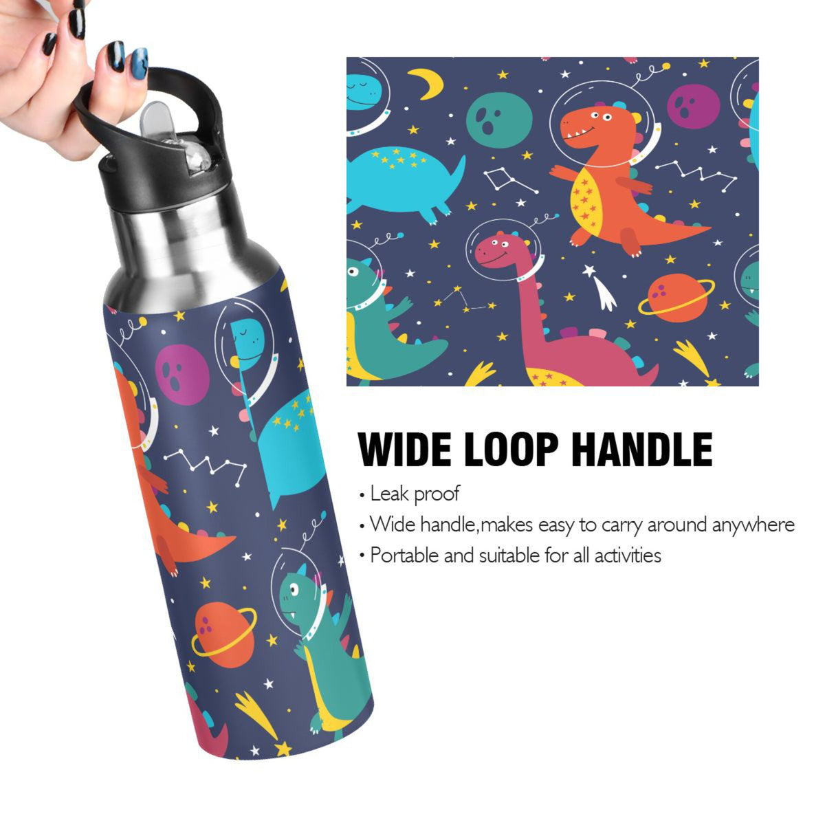 Stainless Steel Insulated Water Bottle with Straw Lid H6944