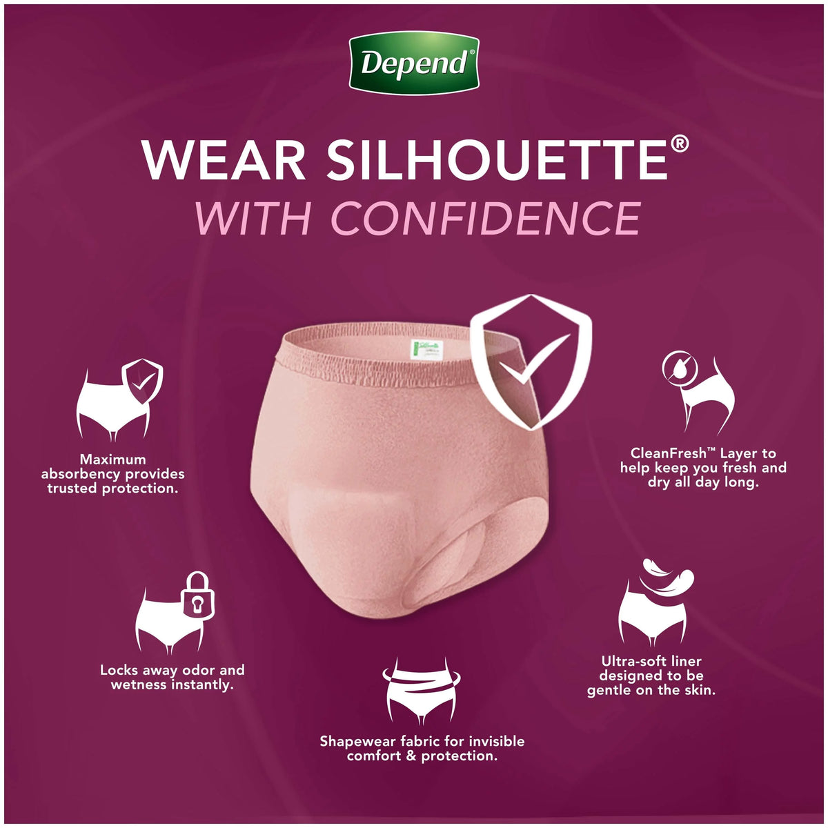 Pink Incontinence Underwear U9802