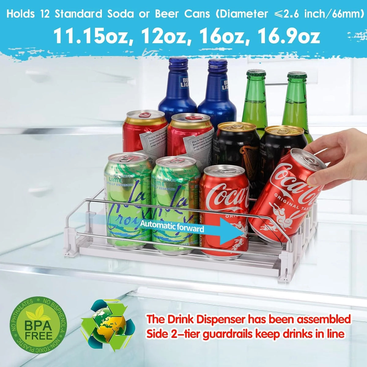 Drink Dispenser with Automatic Pusher Glide for Refrigerator C1481
