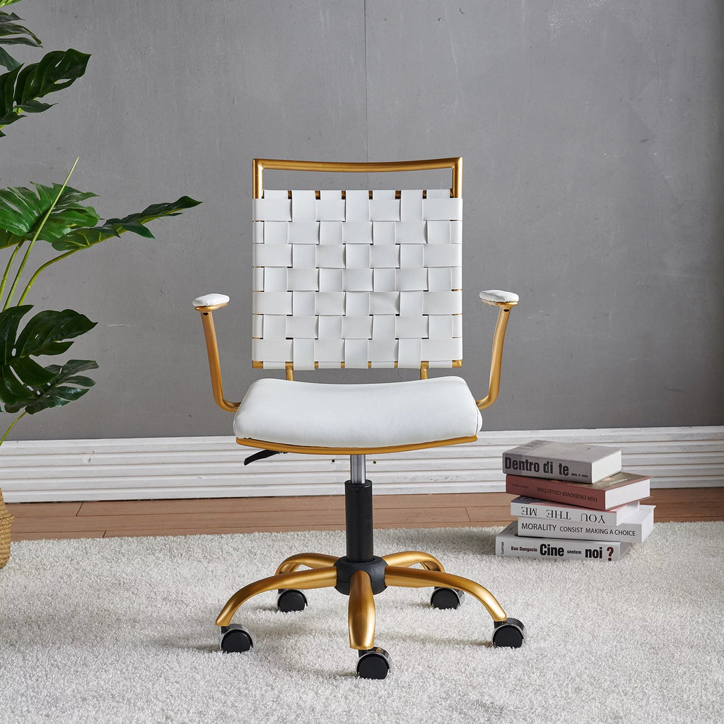 Vegan Leather Ergonomic Swivel Desk Chair I9733