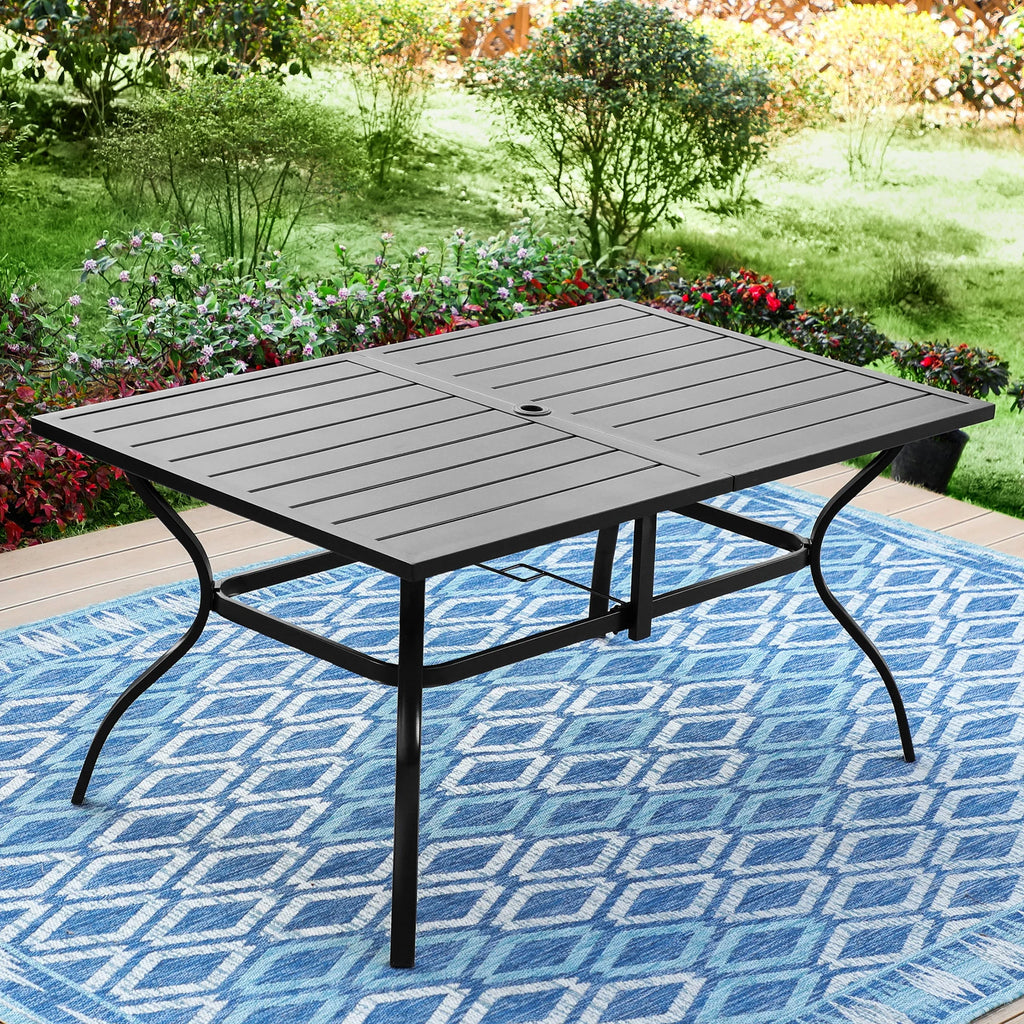 7 Pieces Outdoor Patio Dining Set with Table and 6 Chairs C856