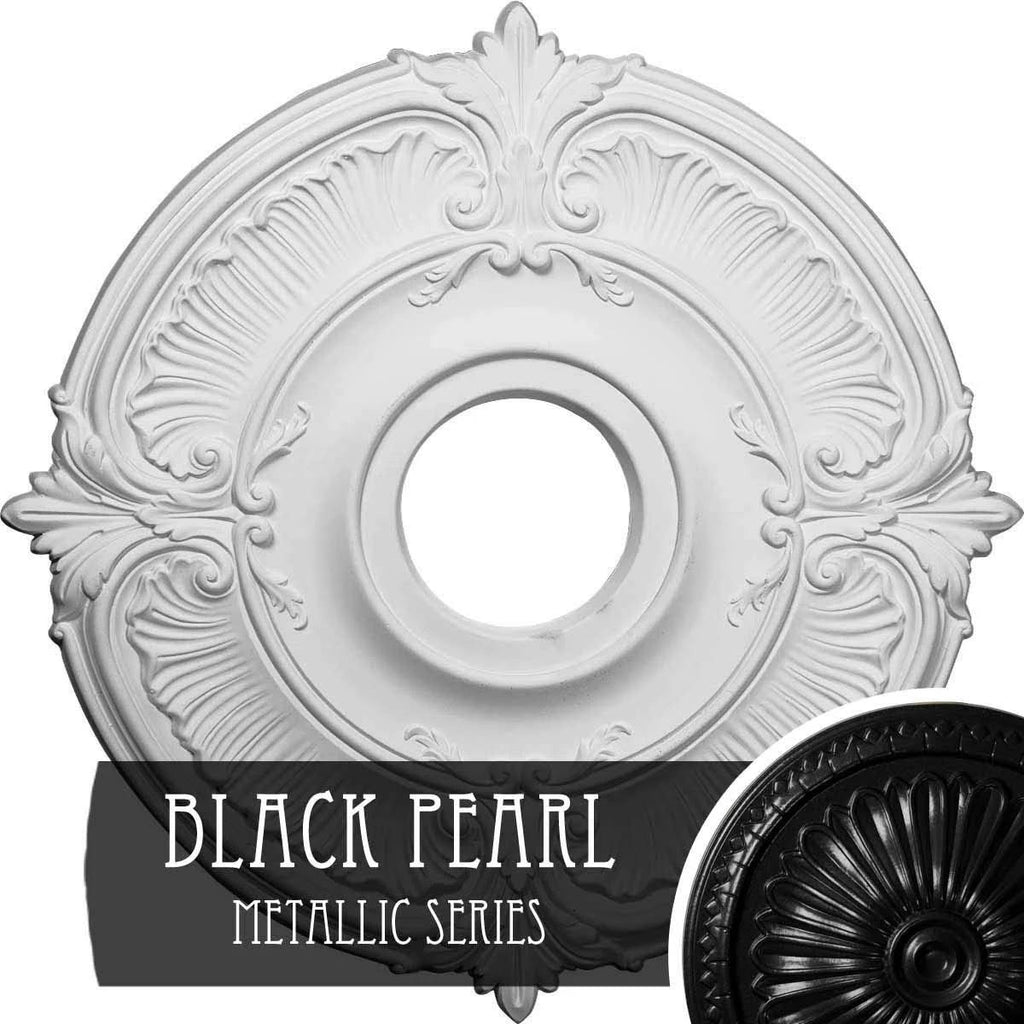 Hand-Painted Black Ceiling Medallion U182