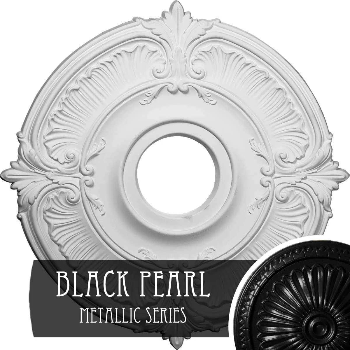 Hand-Painted Black Ceiling Medallion U182