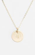 14K Gold Fill Initial Mini Circle Necklace U69533