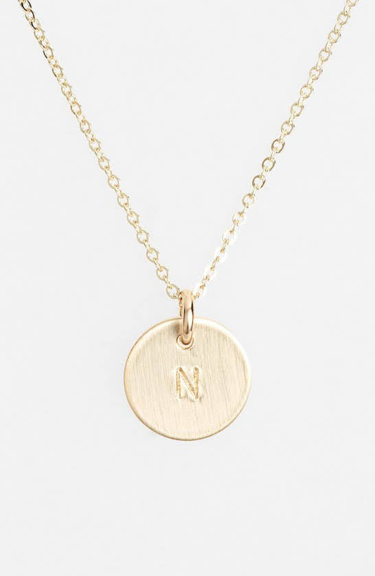 14K Gold Fill Initial Mini Circle Necklace U69533