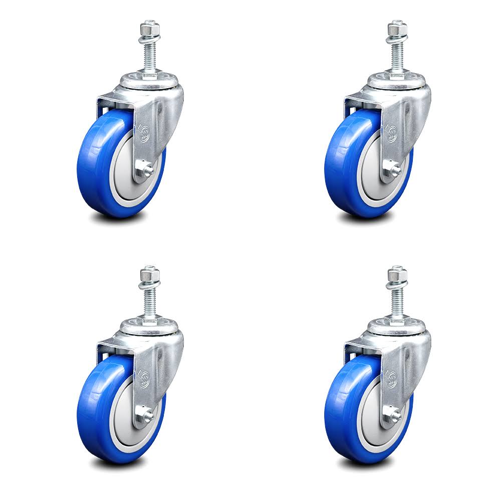 Blue Poly Swivel Caster Set of 4 A5917
