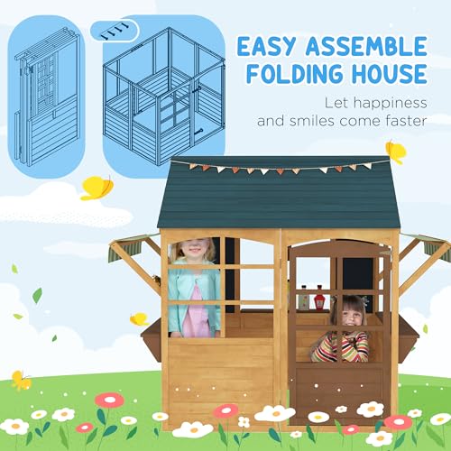 Brown Wooden Foldable Outdoor Playhouse H633