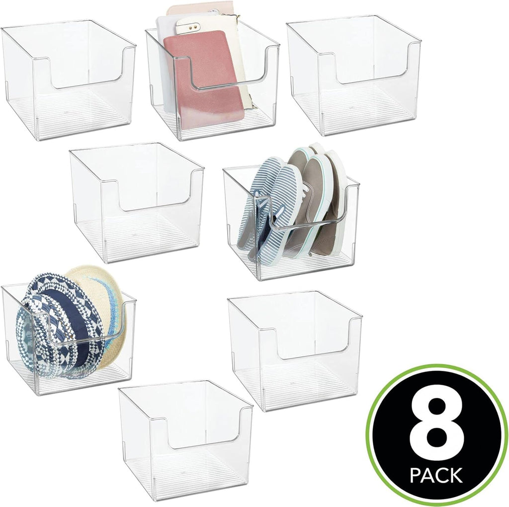 Clear 8 Pack Plastic Storage Basket Bin J678800