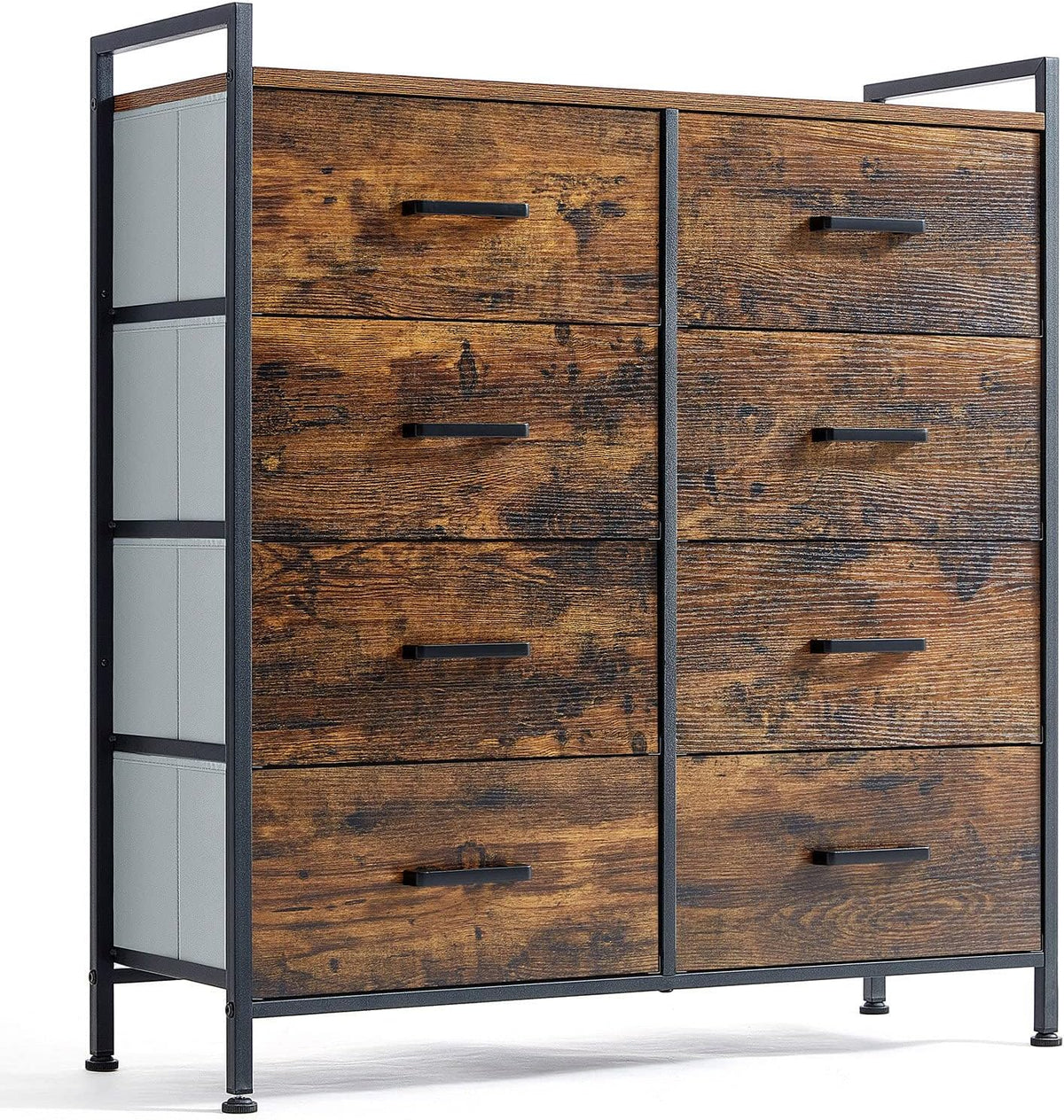 8 Drawer Wood Dresser with Metal Frame J4177