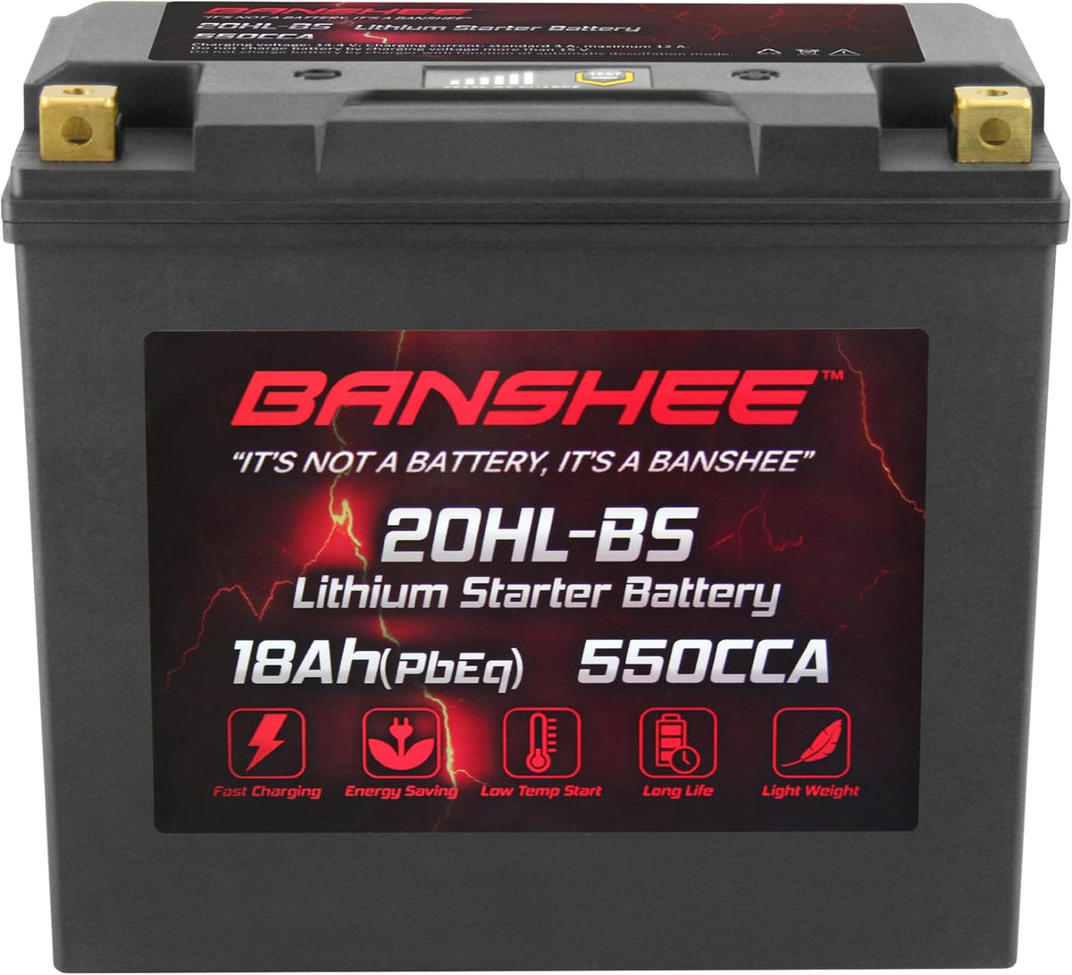 Lithium Motorcycle Powersport Battery YTX20L-BS 12.8V 18AH 550 CCA with BMS K285983