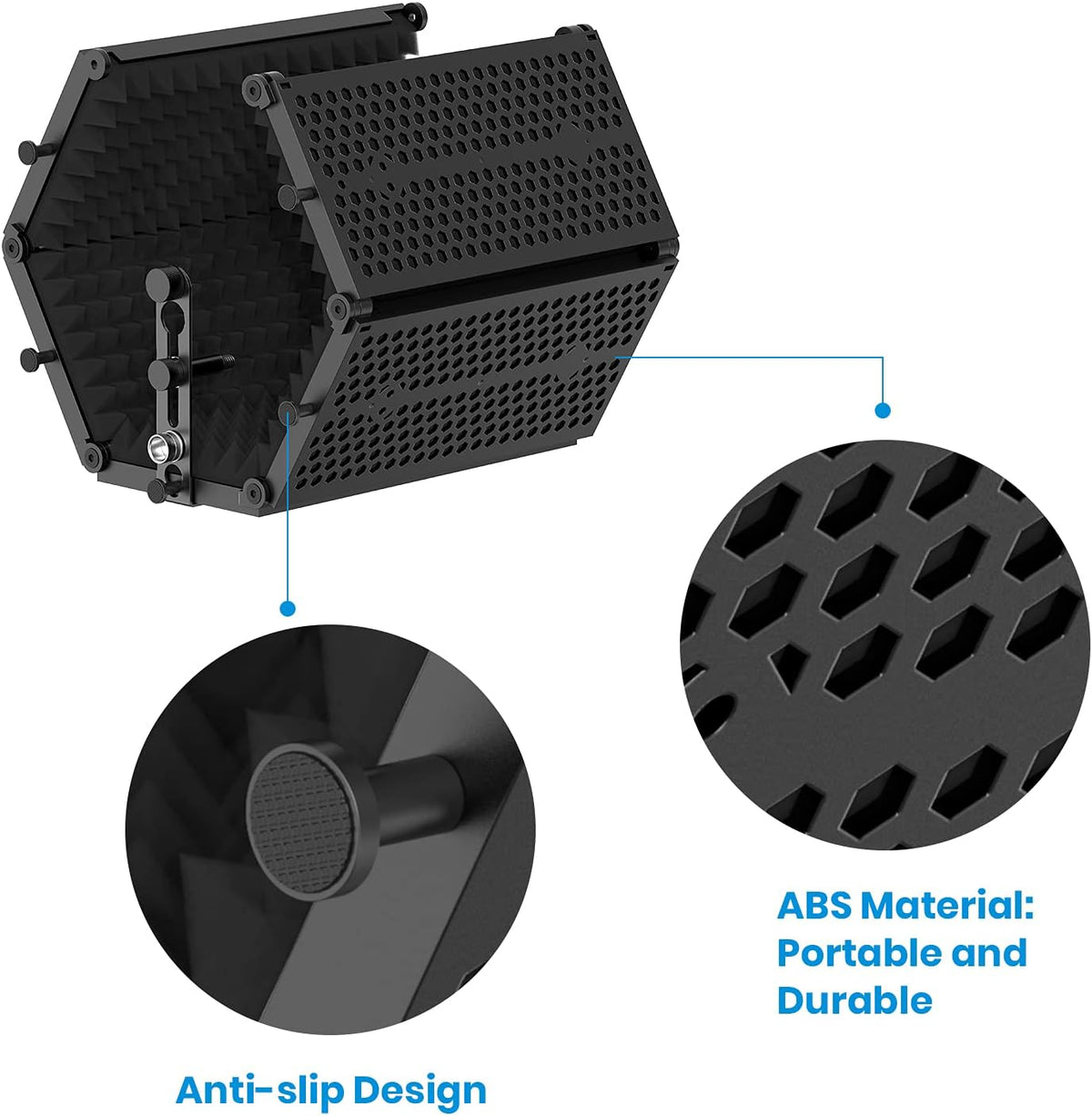 Foldable Microphone Isolation Shield with Triple Sound Insulation, Pack of 2 G755