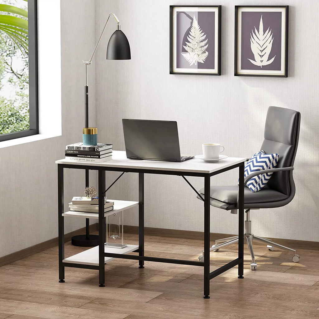 Black Oak Finish 55 inches Computer Desk with Storage Shelf K78695