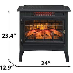Black 3D Infrared Electric Fireplace Stove with Remote Control A731120