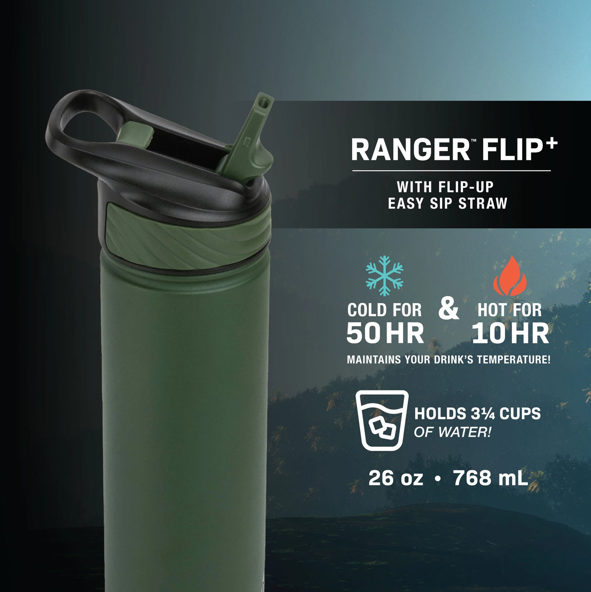 Black 26 oz Stainless Steel Water Bottle I965