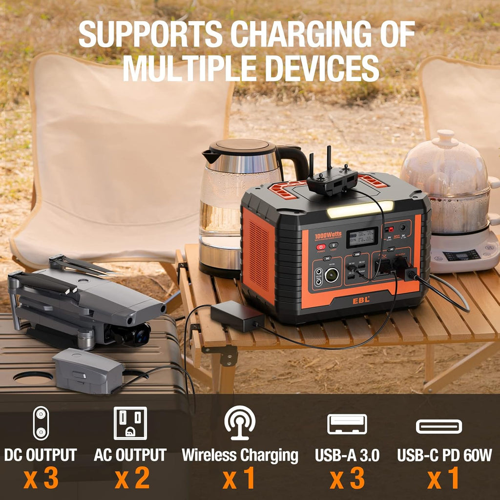 Portable Power Station 1000W 999Wh Solar Generator X250822