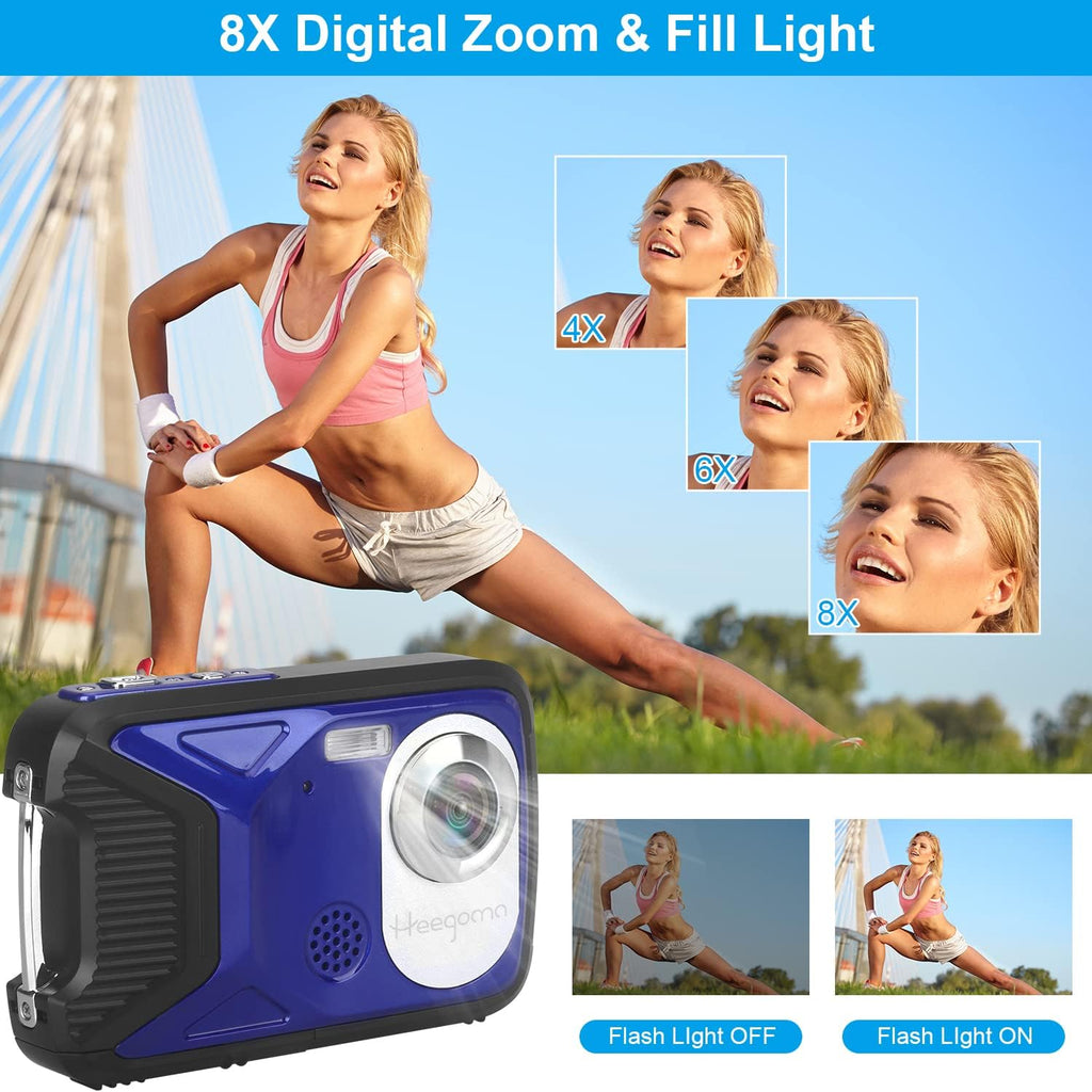 Waterproof 1080P 21MP Digital Camera with 2.8 LCD Screen 8X Zoom G9917