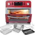 24QT Stainless Steel Countertop Toaster Air Fryer Oven Red Z62321