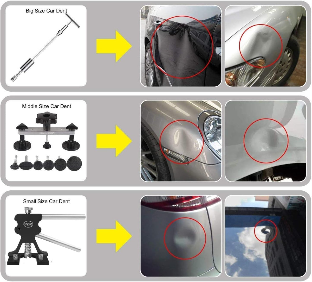 Paintless Dent Repair Kit with Storage Bag J474