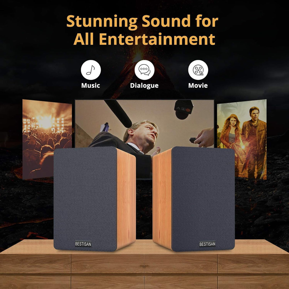 Bluetooth Bookshelf Speakers with Remote Control J16161
