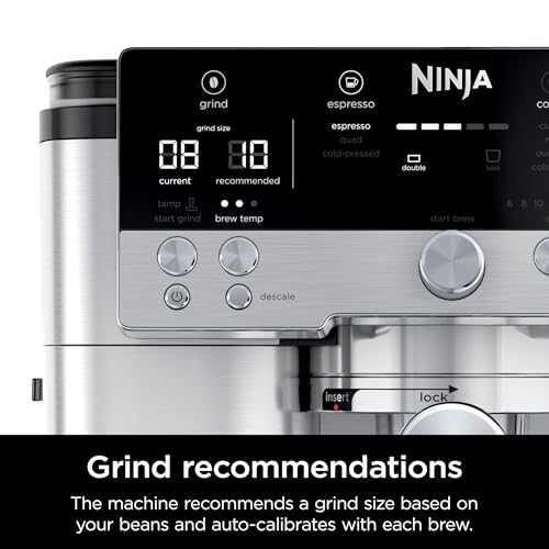 Stainless Steel Espresso Machine and Drip Coffee Maker with Integrated Coffee Grinder and Milk Frother D44176