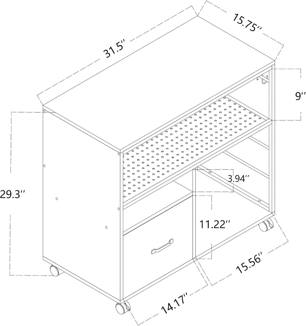 Industrial File Cabinet with Wheels R989