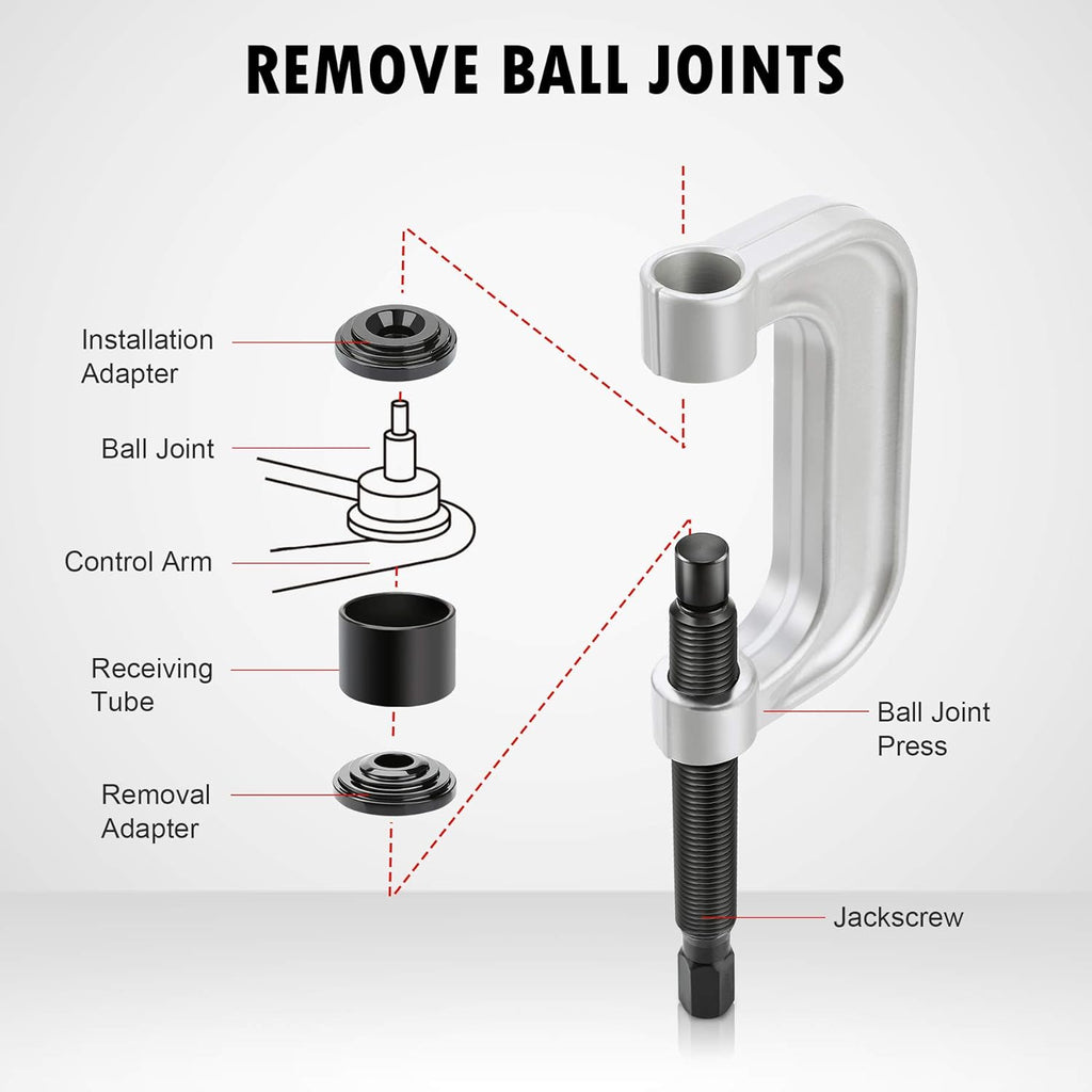 Heavy Duty Ball Joint Press & U Joint Removal Tool Kit with 4wd Adapters O682