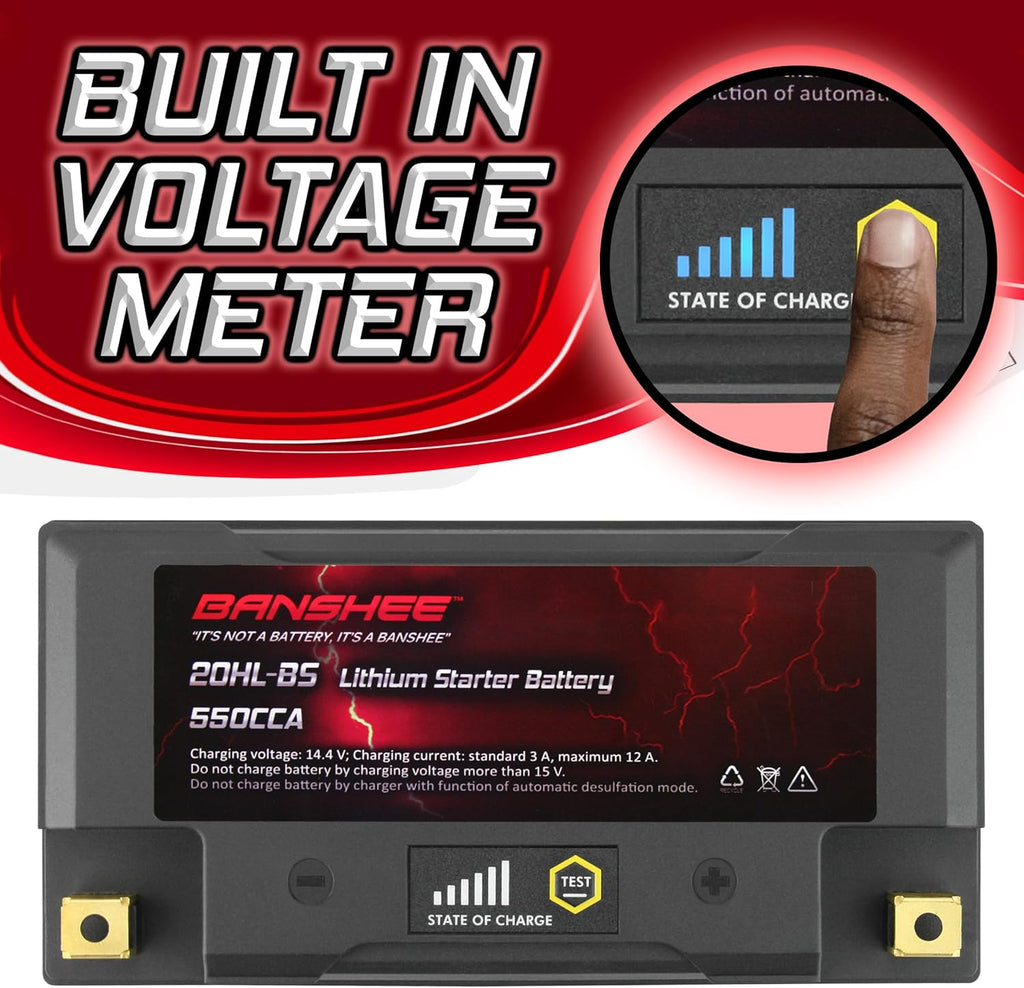 Lithium Motorcycle Powersport Battery YTX20L-BS 12.8V 18AH 550 CCA with BMS K285983