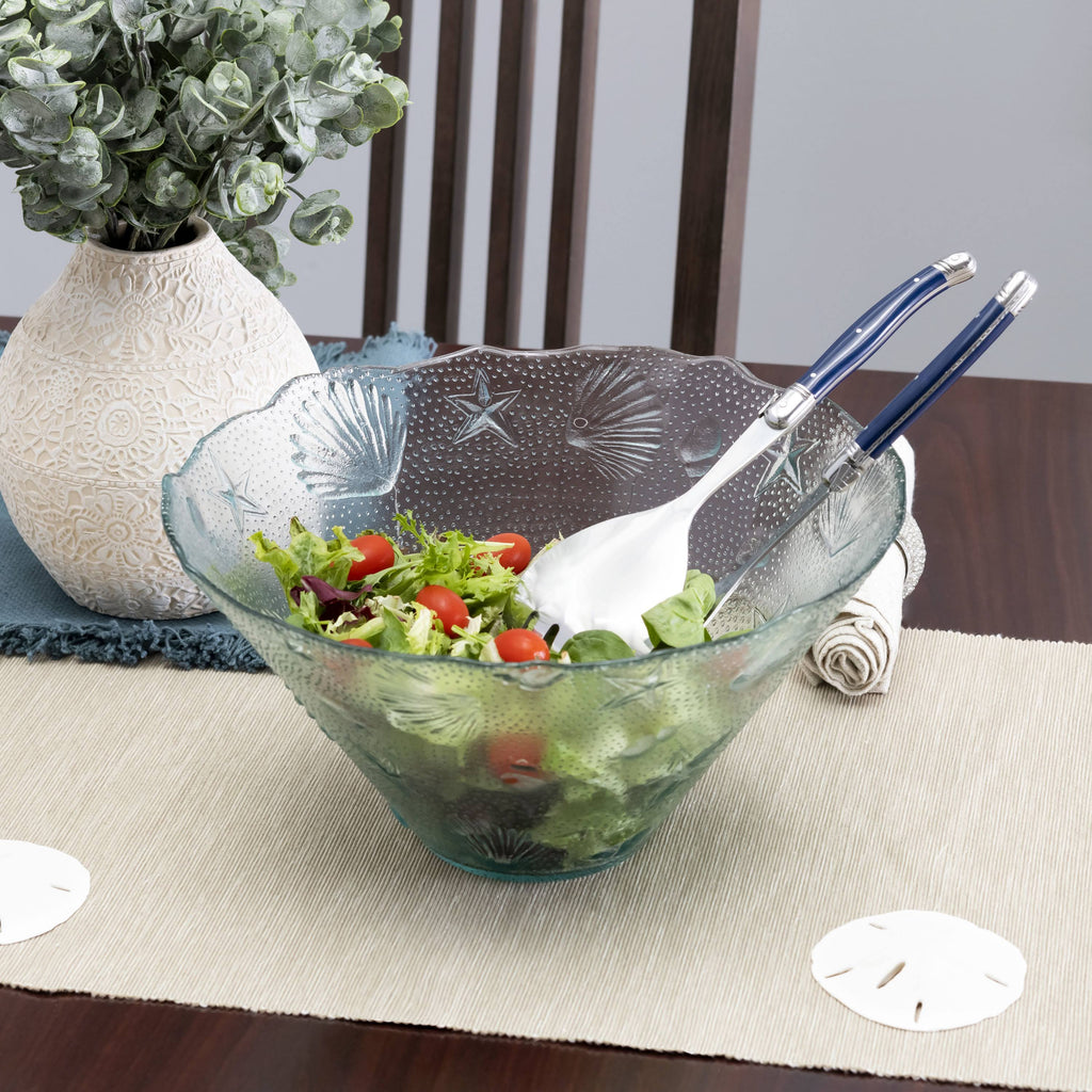 Recycled Glass 3-Piece Salad Bowl & Salad Servers Set H688114