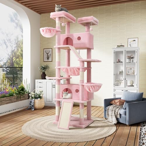 Dark Grey Multi-Level Cat Tree with Sisal Scratching Posts T79474