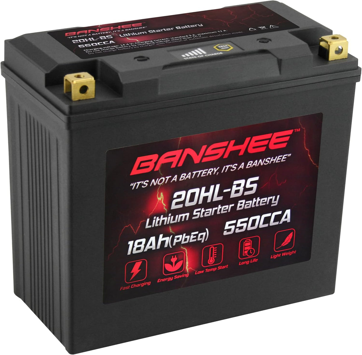Lithium Motorcycle Powersport Battery YTX20L-BS 12.8V 18AH 550 CCA with BMS K285983