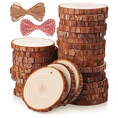 30 Pcs 2.4-2.8 Inches Natural Wood Slices H790