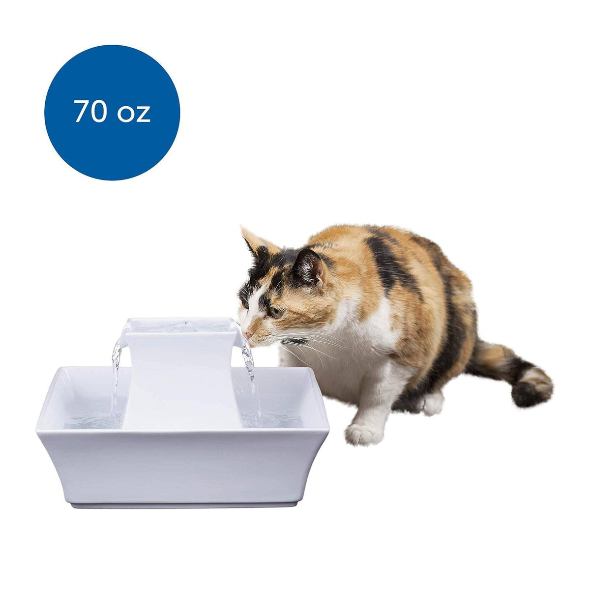 Ceramic Dog and Cat Water Fountain White 70 oz D347