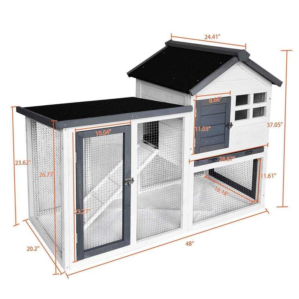 48''L Rabbit Hutch Wood House Pet Cage P7829