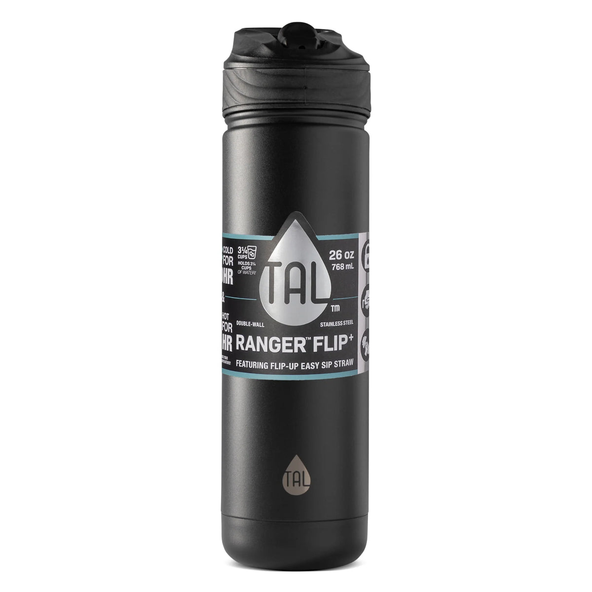 Black 26 oz Stainless Steel Water Bottle I965