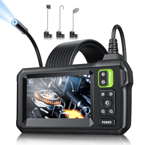 Endoscope Camera with 4.3" IPS Screen, 1920P HD, 16.4FT Semi-Rigid Cord, IP67 Waterproof (Orange) P346