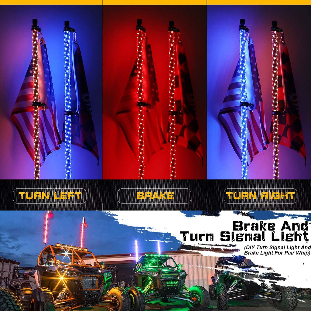 2PCS 4FT LED Whips Light with Remote and App Control G65543