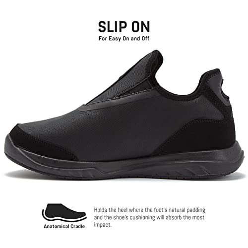 Black Slip Resistant Slip On Shoes A74984