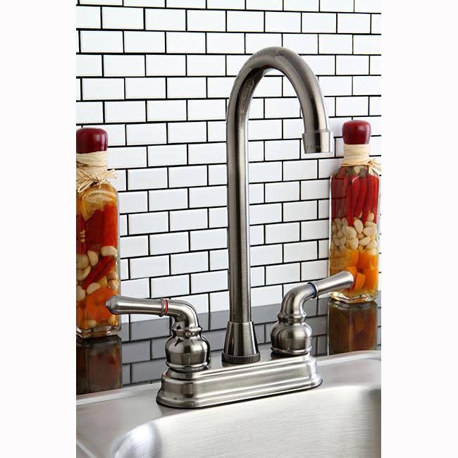 Chrome Polished Brass Two-Handle Centerset High-Arch Bar Faucet C371903