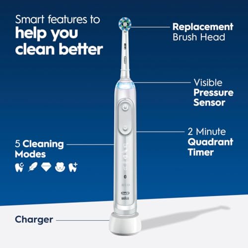 Midnight Black Rechargeable Electric Toothbrush with 1 Replacement Brush Head, Travel Case C814095