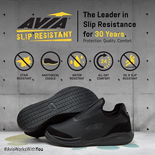 Black Slip Resistant Slip On Shoes A74984