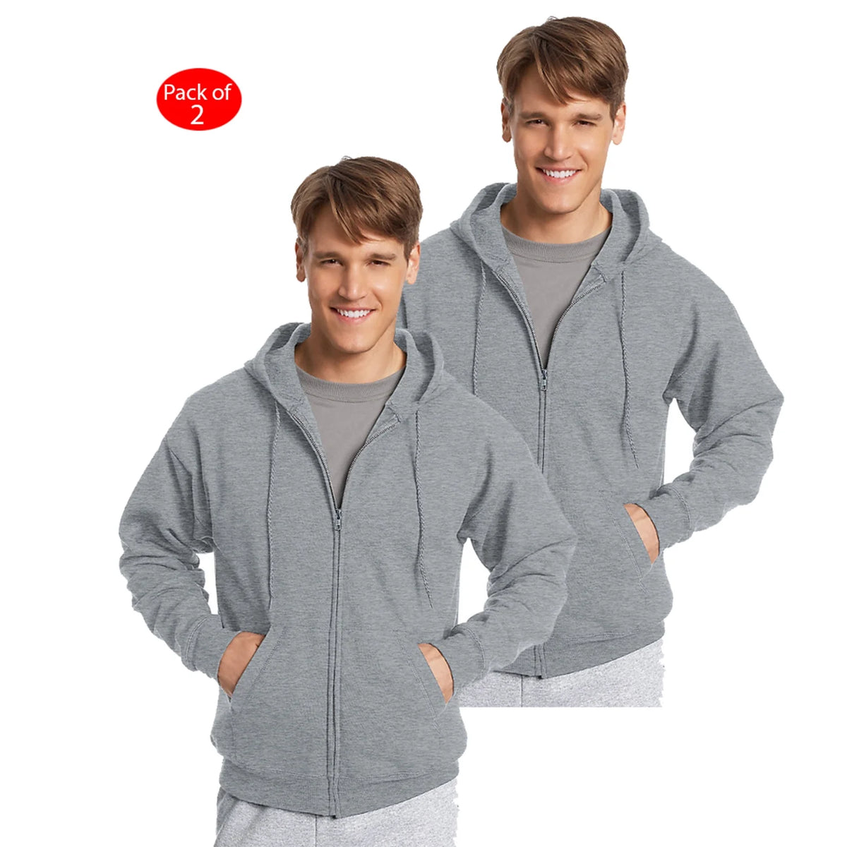 Light Steel Full Zip Hoodie Pack of 2 P59990
